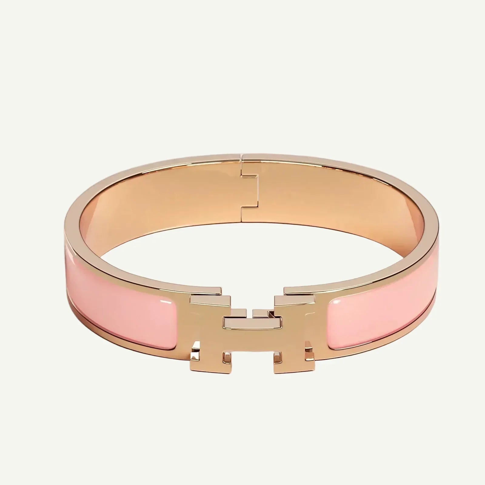 Hermès - Bracelet Clic H Rose Candeur Or Rose
