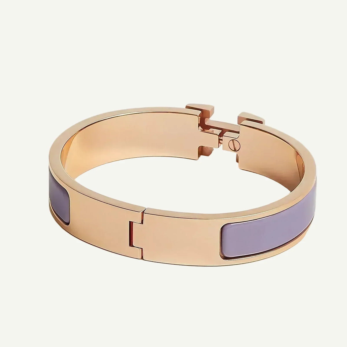 Hermès - Bracelet Clic H Lilas Or rose