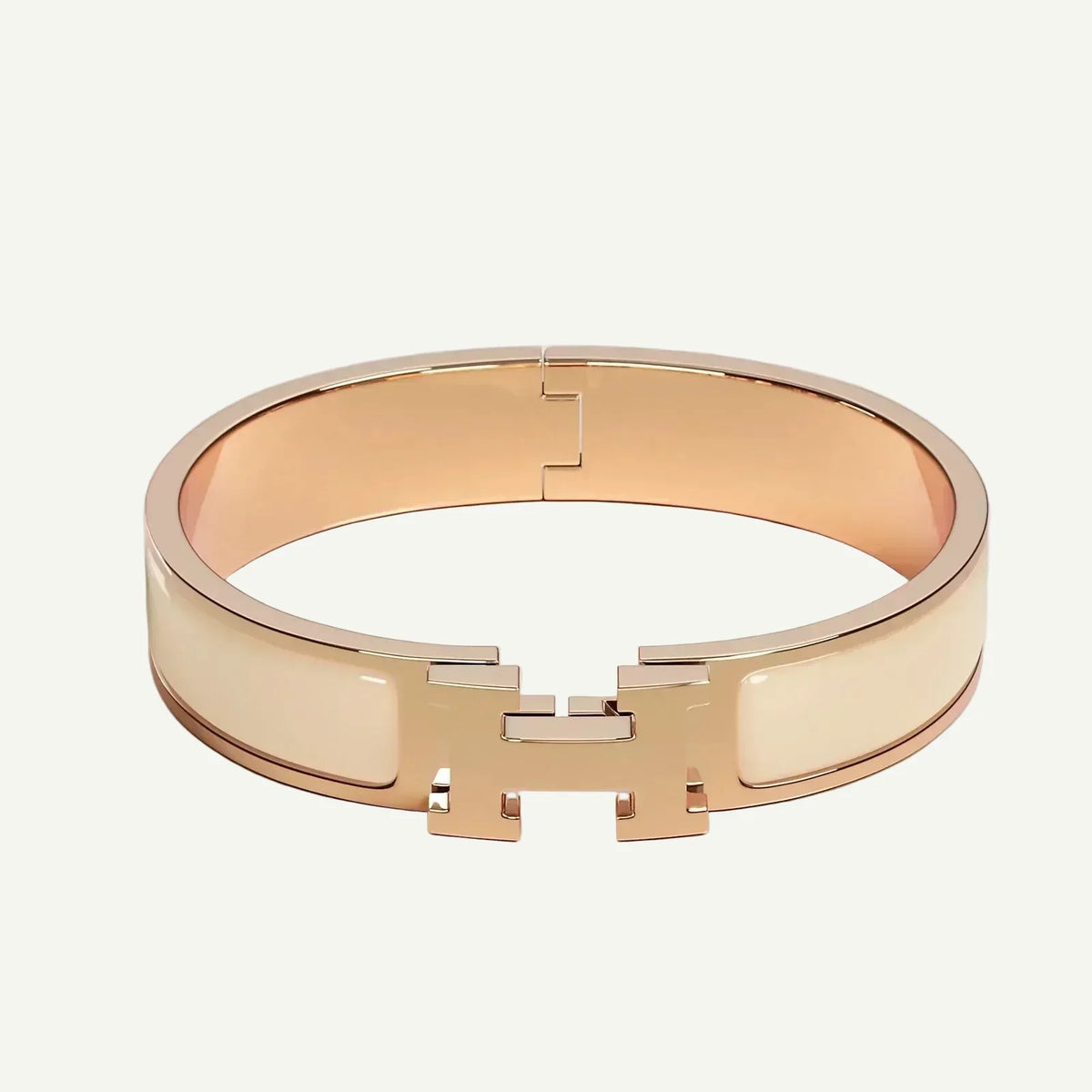 Hermès - Bracelet Clic H Crème Or Rose