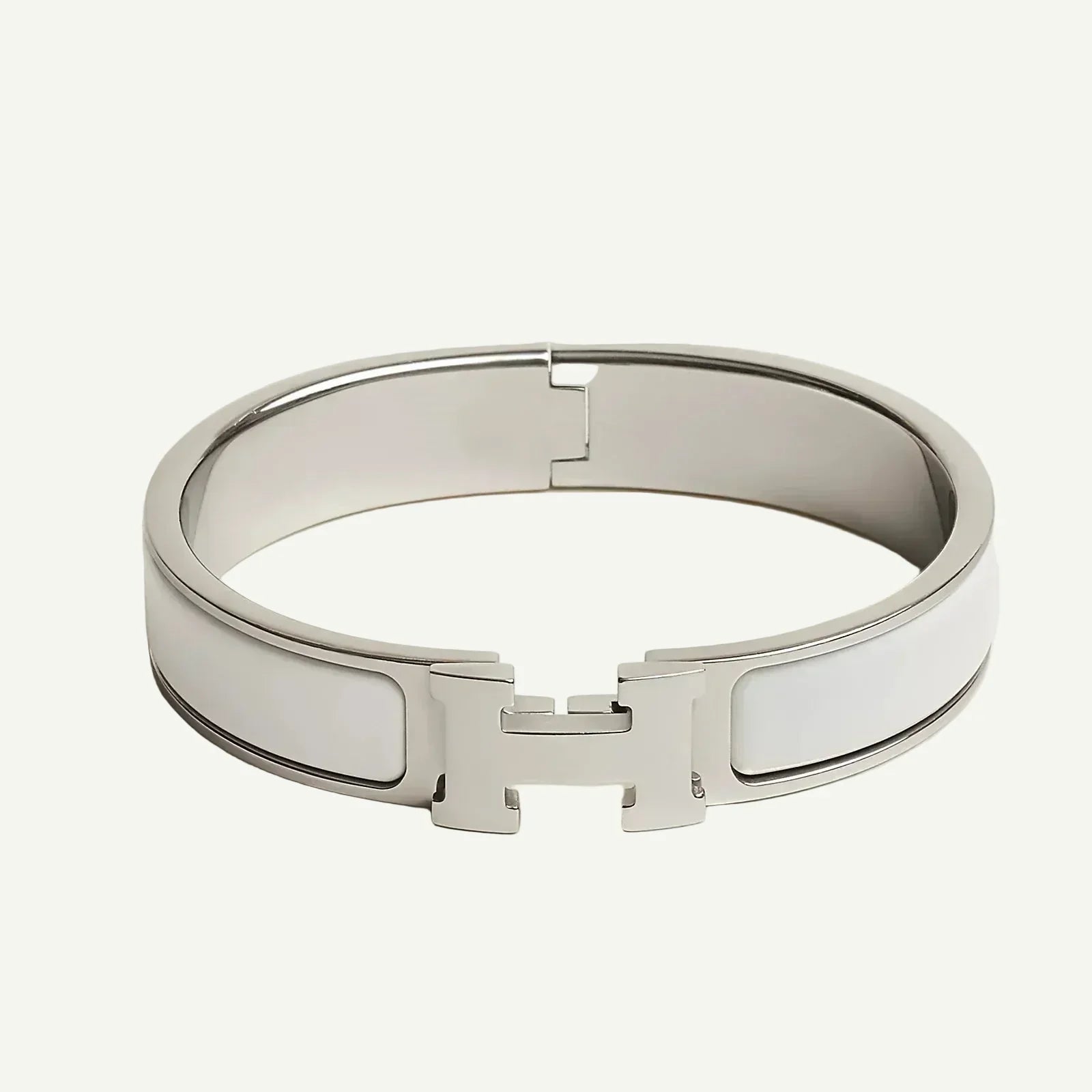 Hermès -  Clic H Bracelet Blanc