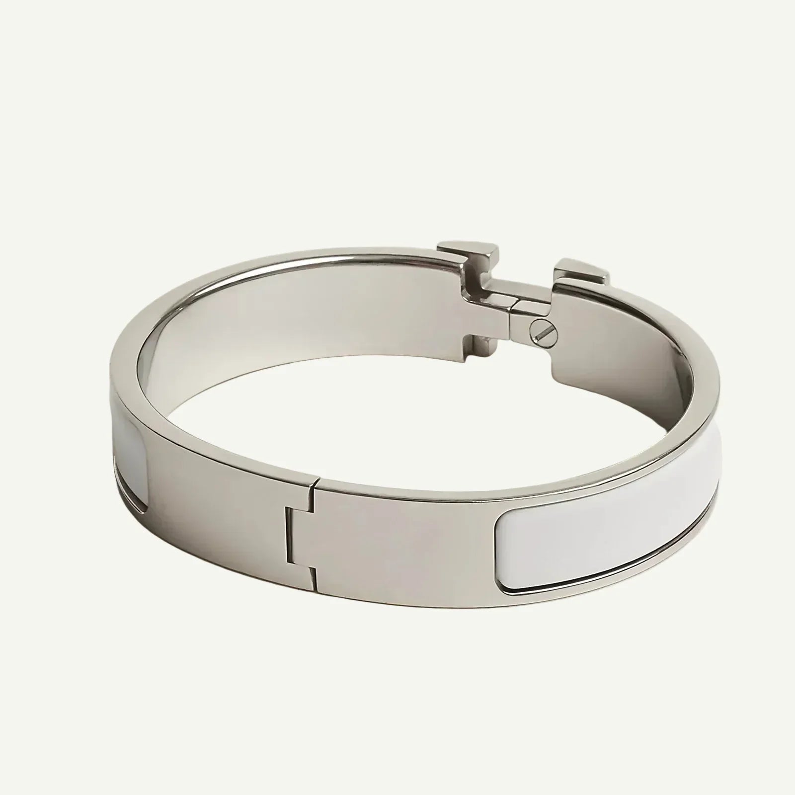 Hermès -  Clic H Bracelet Blanc
