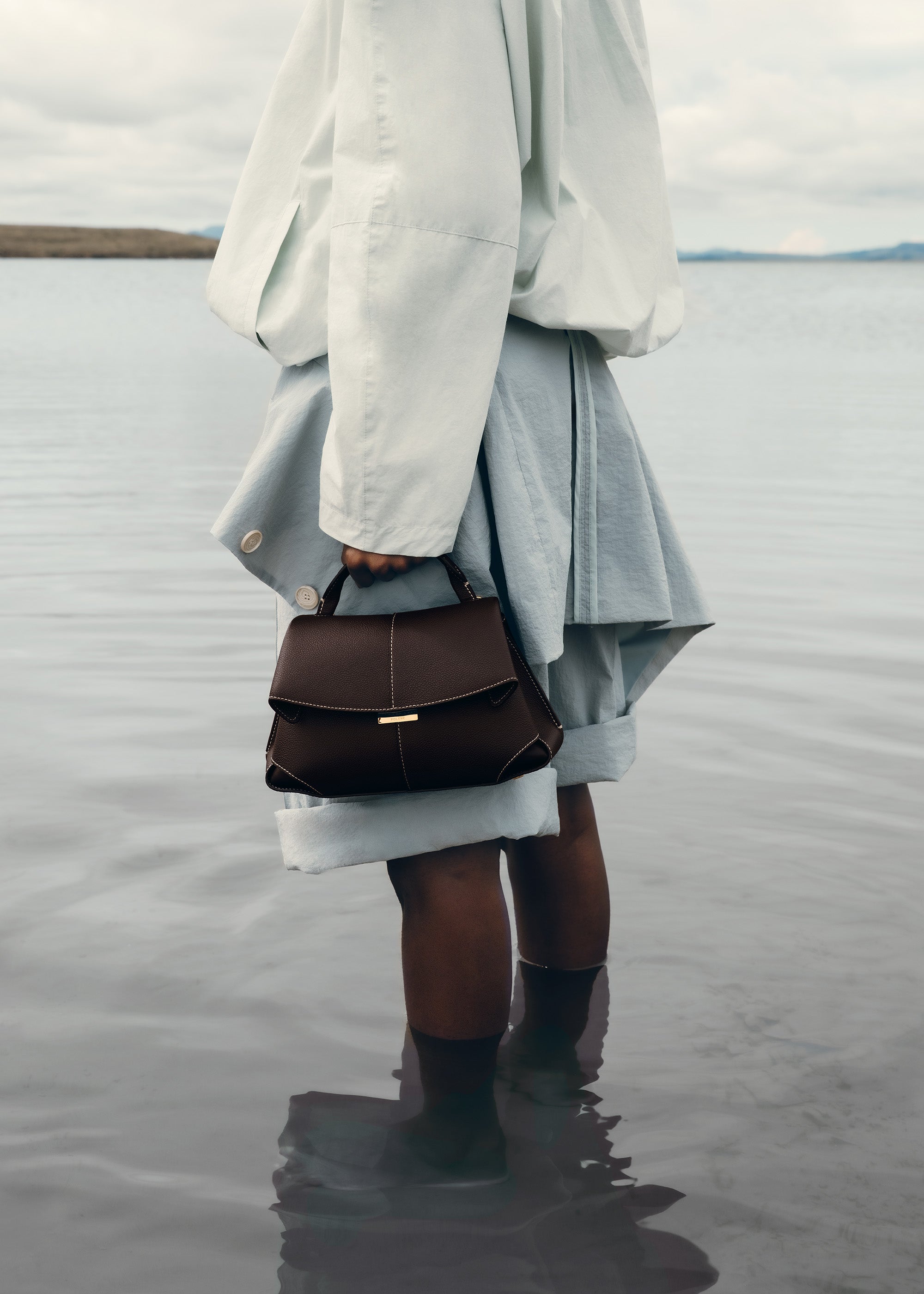 Polène Sac Mokki Mini Ébène Grainé