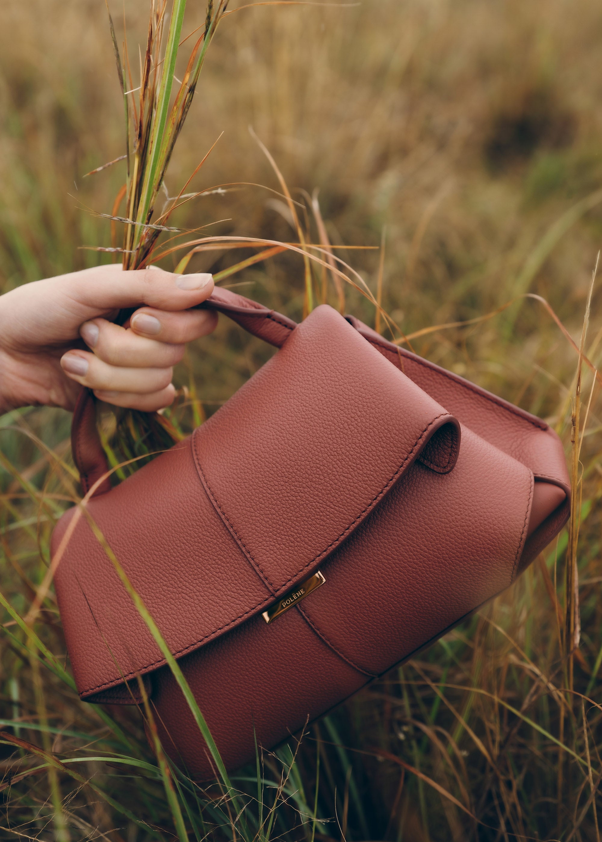 Polène Sac Mokki Mini Terracotta Grainé