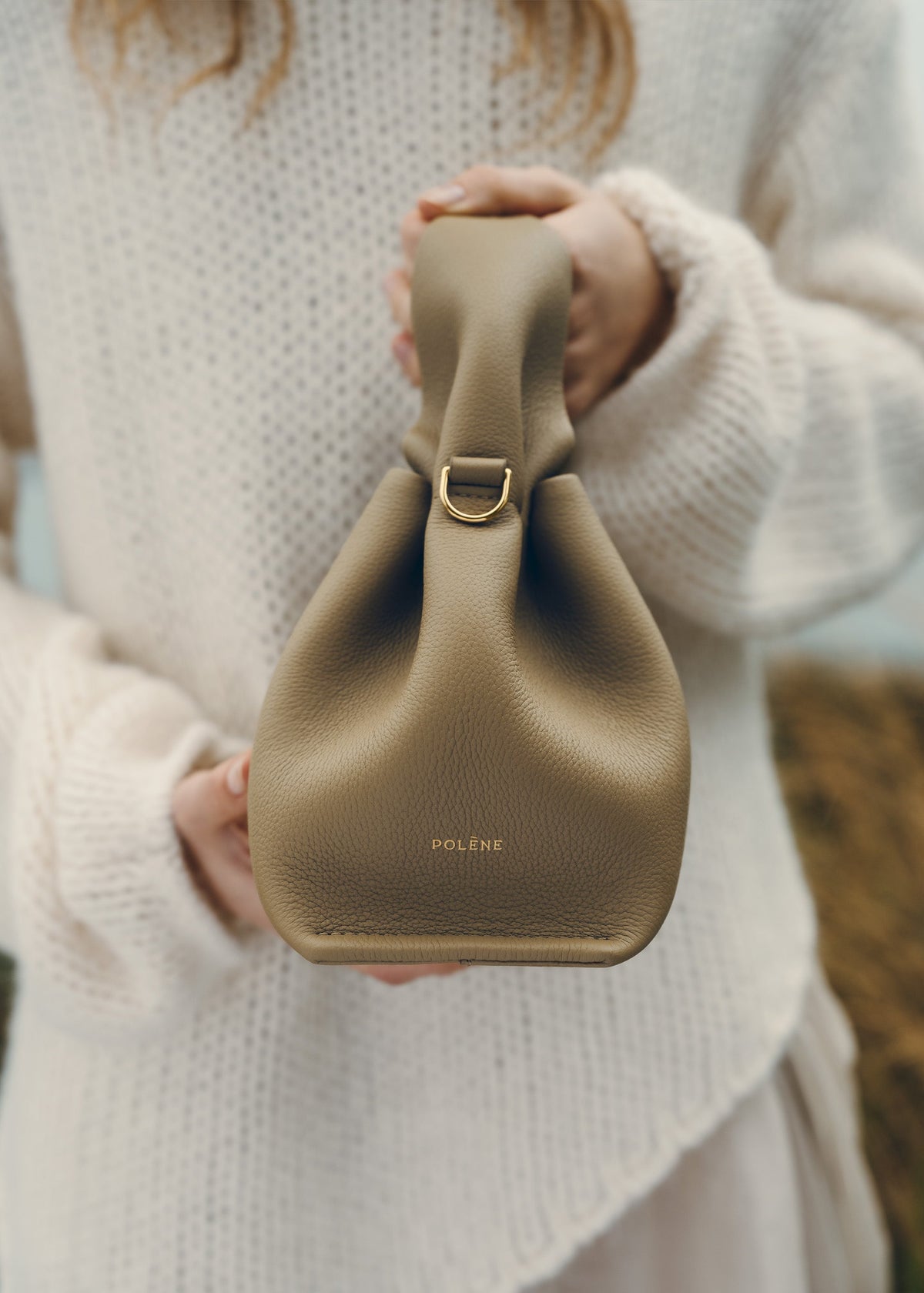 Polène Sac Numéro Neuf Mini Olive Fumée Grainé