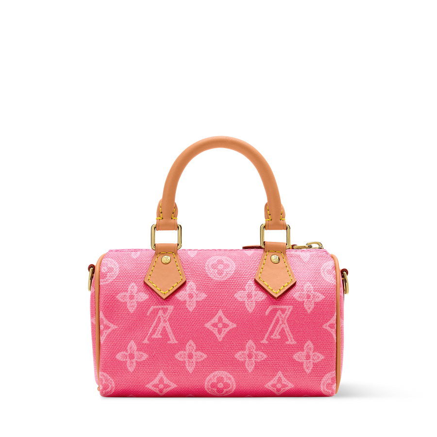 LV Sac Nano Speedy Toile Rose