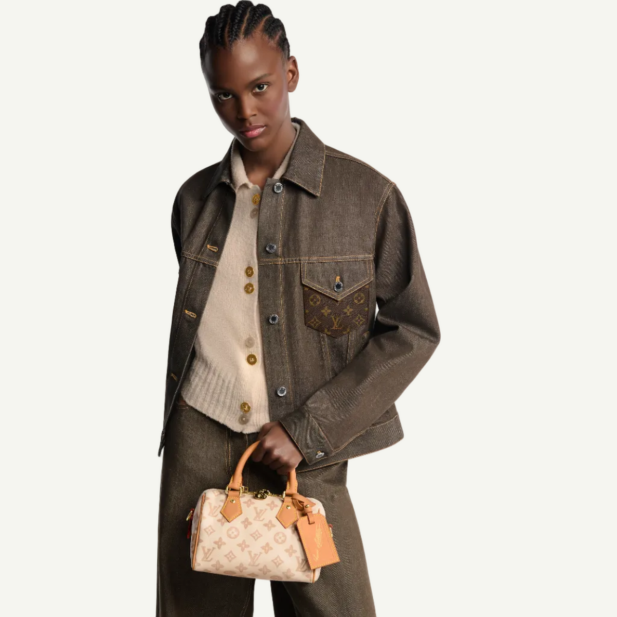 LV Sac Speedy Bandoulière 20 Beige