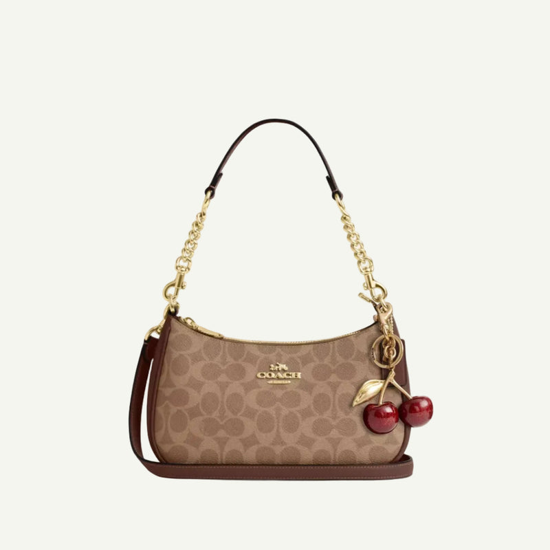 Coach Sac Teri Toile Marron