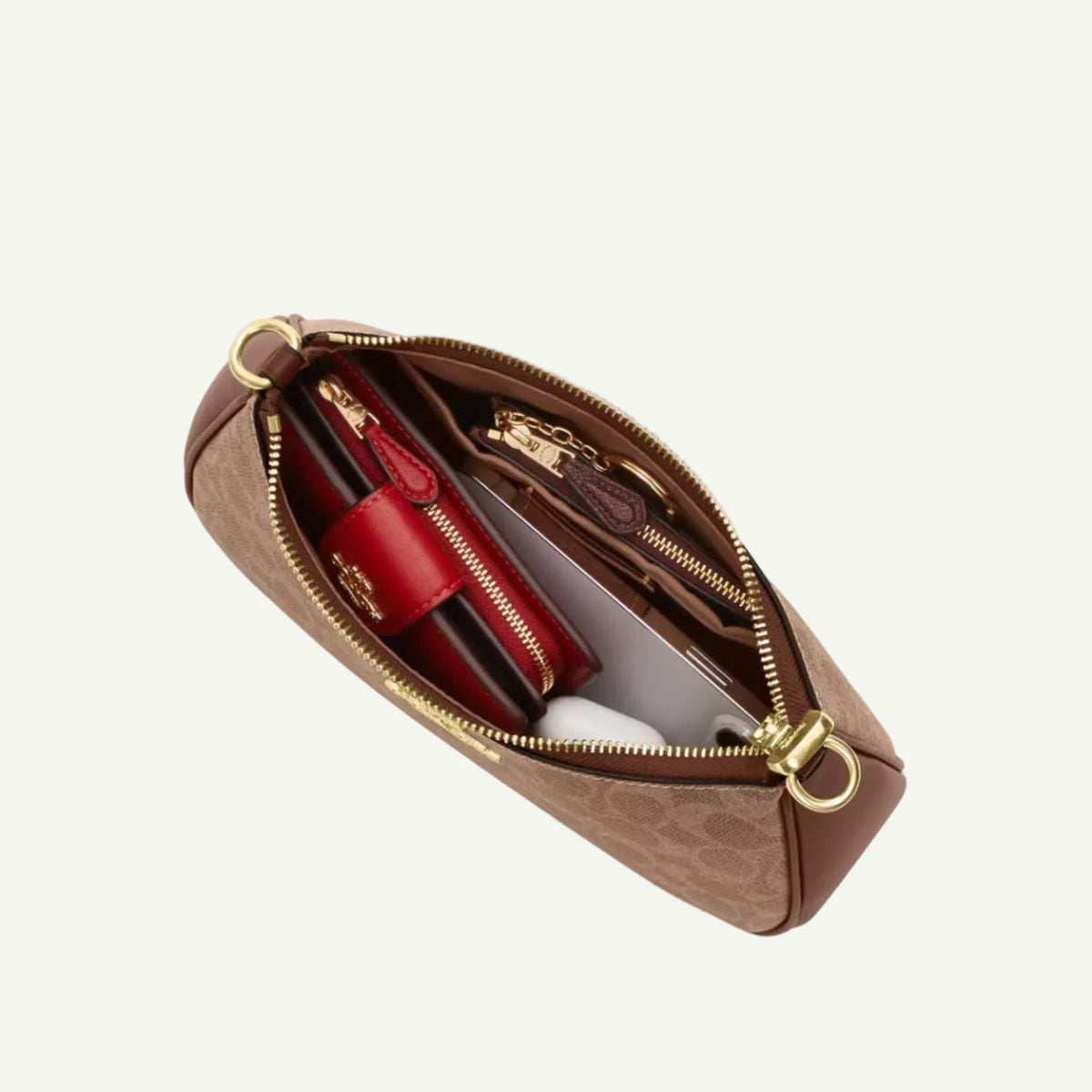 Coach Sac Teri Toile Marron