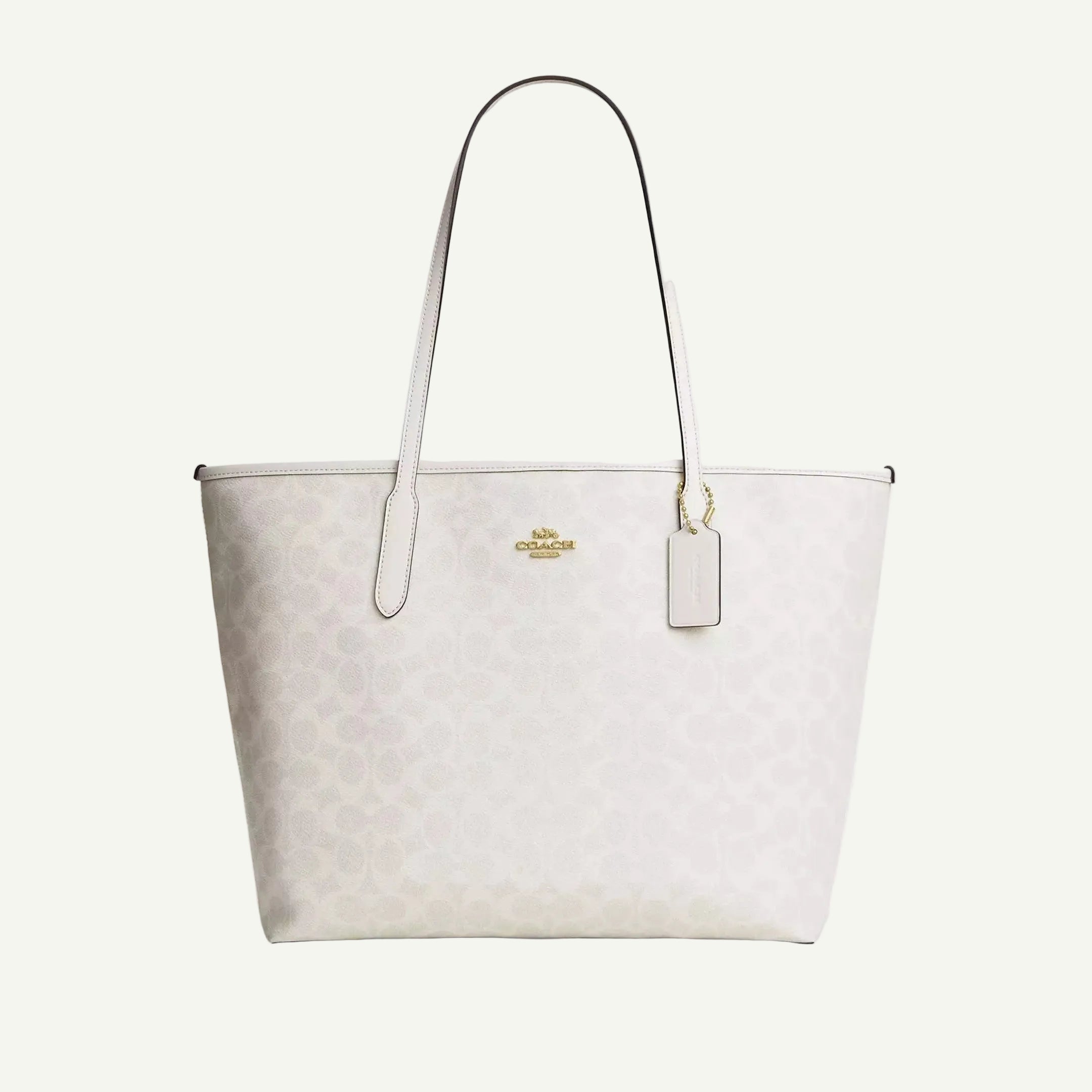 Coach Sac Cabas City Blanc Toile